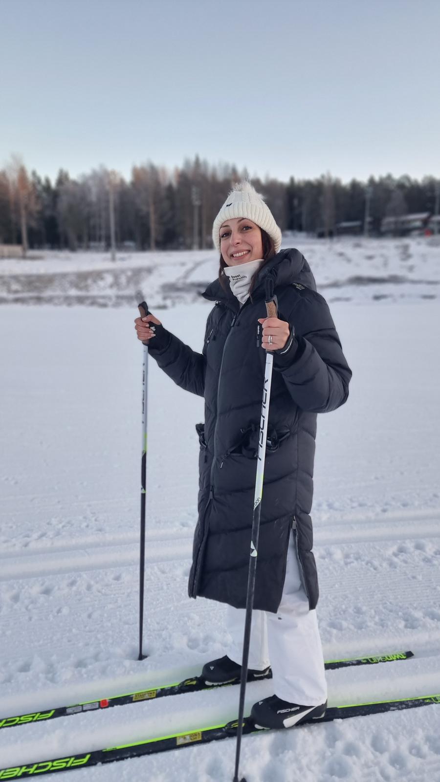 Takoua Selmi in ski gear outdoors